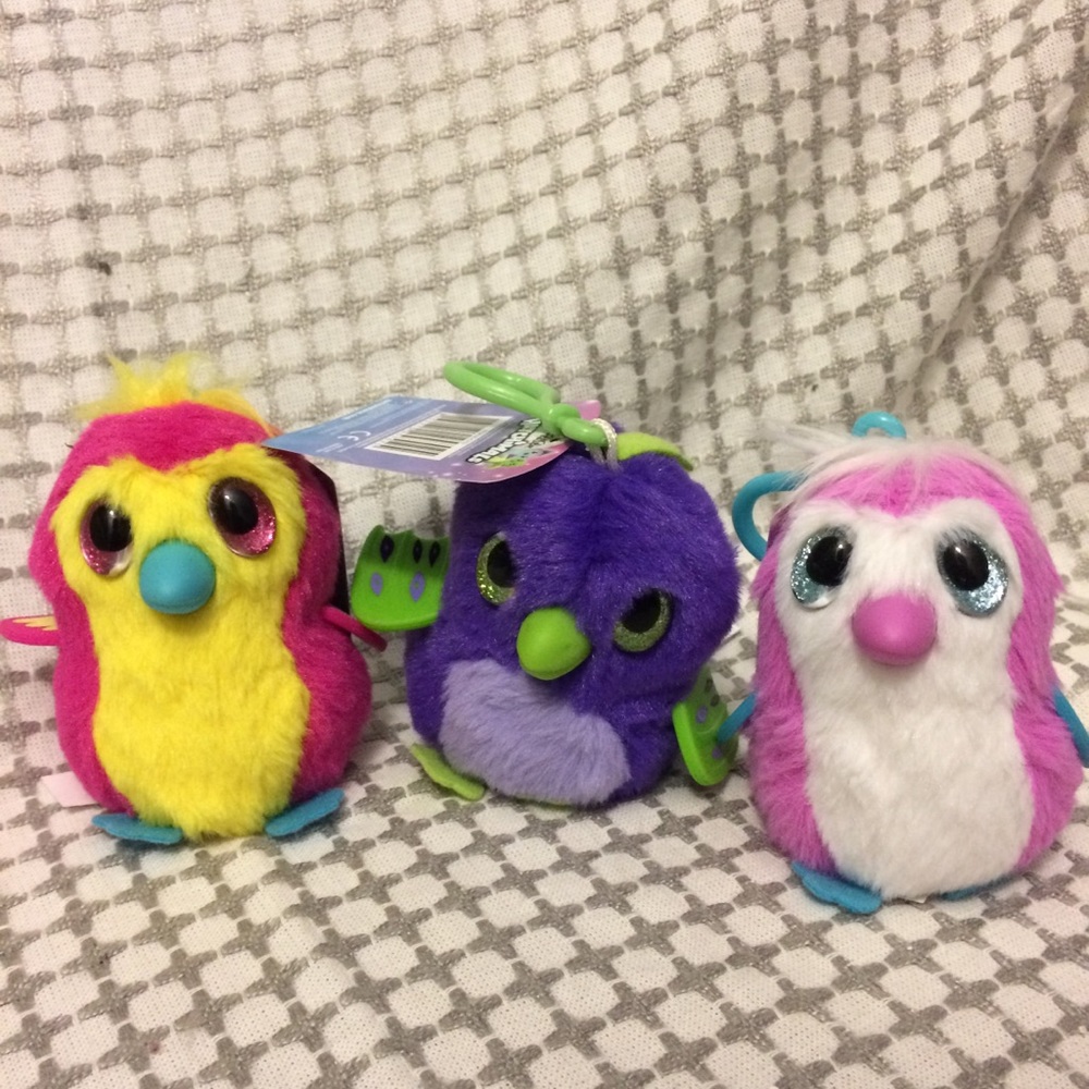New 3 hatchimals plush clip ln key chain